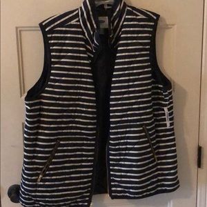 Old Navy XXL Navy striped puffer vest